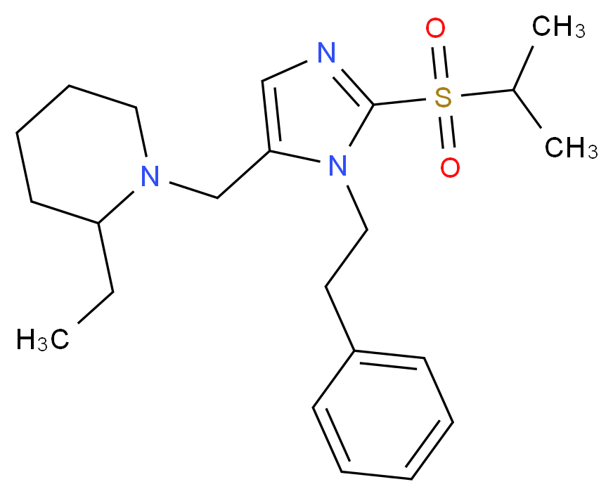 2-ethyl-1-{[2-(isopropylsulfonyl)-1-(2-phenylethyl)-1H-imidazol-5-yl]methyl}piperidine_分子结构_CAS_)