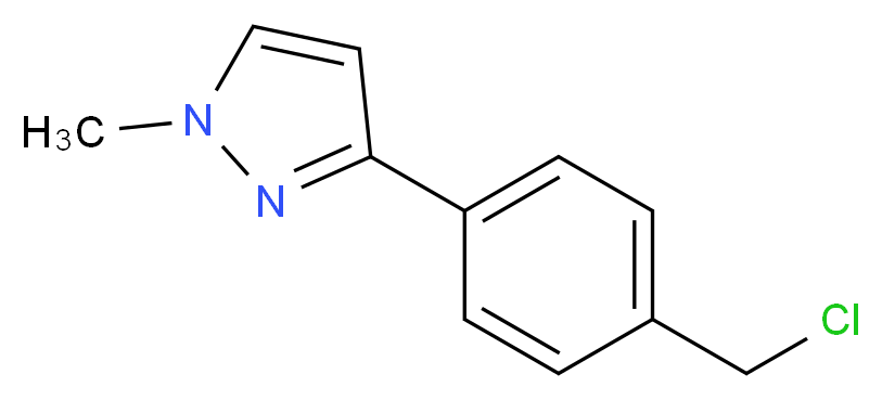 4-(1-Methyl-1H-pyrazol-3-yl)benzyl chloride 97%_分子结构_CAS_916766-83-1)