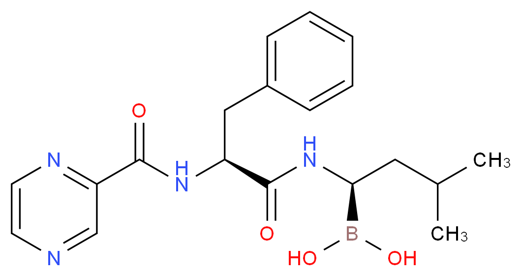 N-[(1R)-1-(DIHYDROXYBORYL)-3-METHYLBUTYL]-N-(PYRAZIN-2-YLCARBONYL)-L-PHENYLALANINAMIDE_分子结构_CAS_)