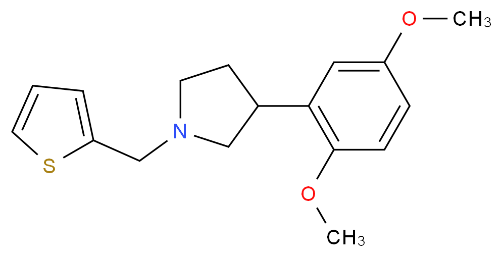 3-(2,5-dimethoxyphenyl)-1-(2-thienylmethyl)pyrrolidine_分子结构_CAS_)