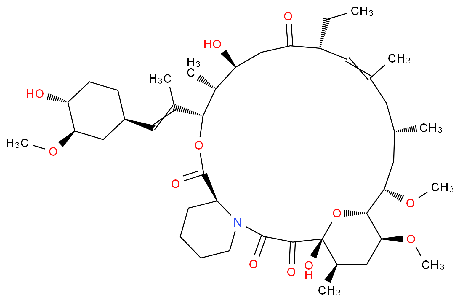 Ascomycin from Streptomyces hygroscopicus var. ascomyceticus_分子结构_CAS_104987-12-4)