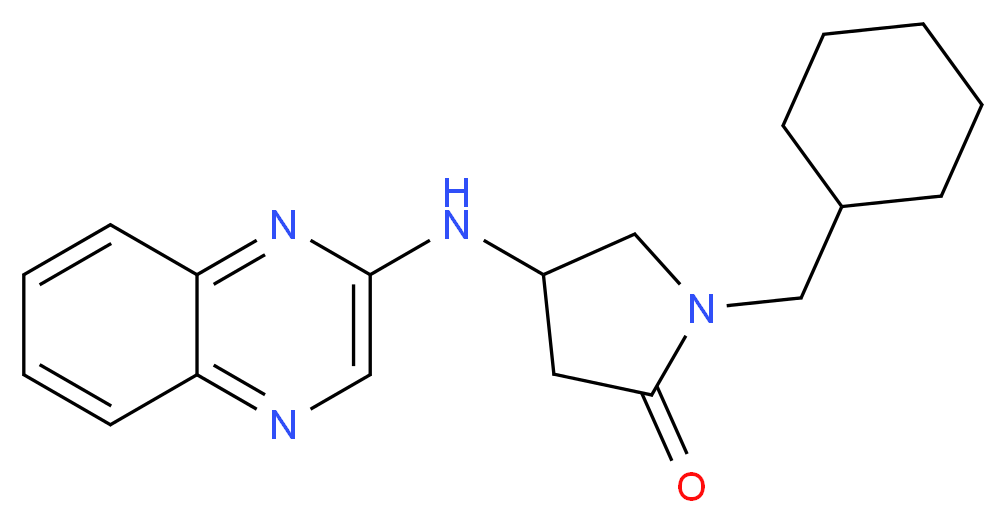 1-(cyclohexylmethyl)-4-(quinoxalin-2-ylamino)pyrrolidin-2-one_分子结构_CAS_)