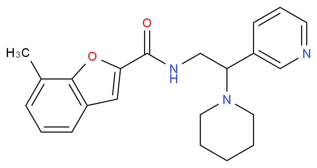 7-methyl-N-(2-piperidin-1-yl-2-pyridin-3-ylethyl)-1-benzofuran-2-carboxamide_分子结构_CAS_)
