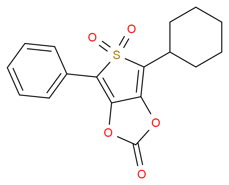 4-cyclohexyl-6-phenyl-2H-1,3,5λ<sup>6</sup>-[1λ<sup>6</sup>]thieno[3,4-d][1,3]dioxole-2,5,5-trione_分子结构_CAS_54714-11-3