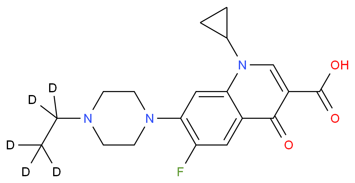 1-cyclopropyl-7-[4-(<sup>2</sup>H<sub>5</sub>)ethylpiperazin-1-yl]-6-fluoro-4-oxo-1,4-dihydroquinoline-3-carboxylic acid_分子结构_CAS_1173021-92-5