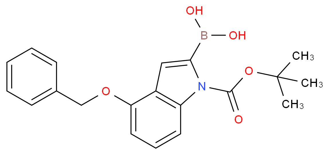 [4-(benzyloxy)-1-[(tert-butoxy)carbonyl]-1H-indol-2-yl]boronic acid_分子结构_CAS_850568-52-4