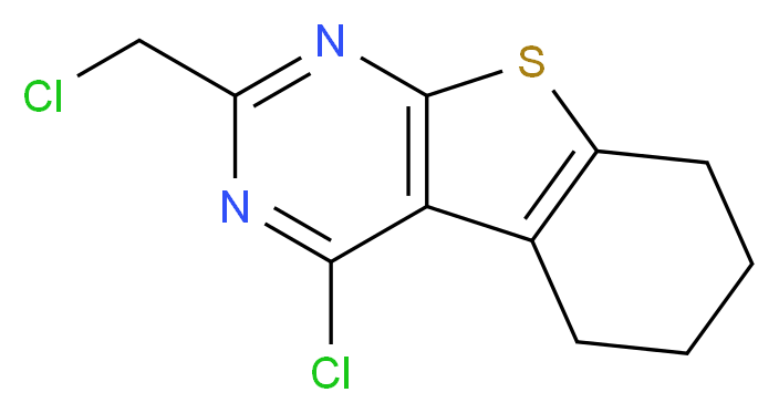 4-Chloro-2-chloromethyl-5,6,7,8-tetrahydro-benzo[4,5]thieno[2,3-d]pyrimidine_分子结构_CAS_88203-17-2)