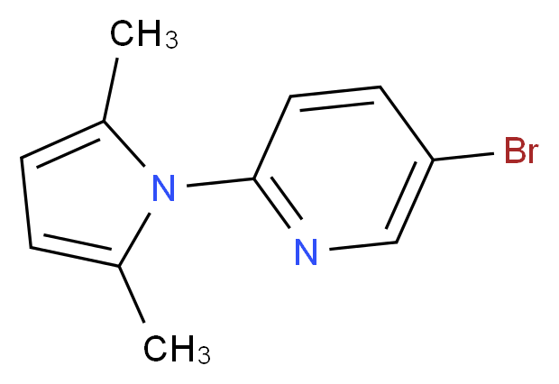 5-Bromo-2-(2,5-dimethyl-1H-pyrrol-1-yl)pyridine_分子结构_CAS_228710-82-5)