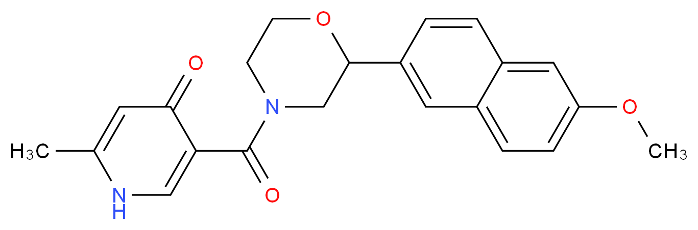 5-{[2-(6-methoxy-2-naphthyl)morpholin-4-yl]carbonyl}-2-methylpyridin-4(1H)-one_分子结构_CAS_)