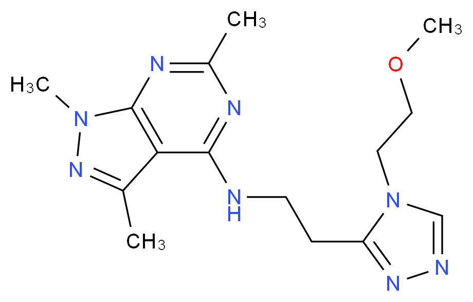 N-{2-[4-(2-methoxyethyl)-4H-1,2,4-triazol-3-yl]ethyl}-1,3,6-trimethyl-1H-pyrazolo[3,4-d]pyrimidin-4-amine_分子结构_CAS_)