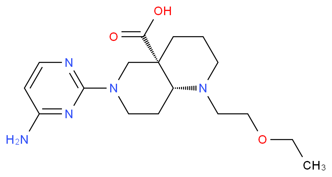 (4aS*,8aR*)-6-(4-amino-2-pyrimidinyl)-1-(2-ethoxyethyl)octahydro-1,6-naphthyridine-4a(2H)-carboxylic acid_分子结构_CAS_)
