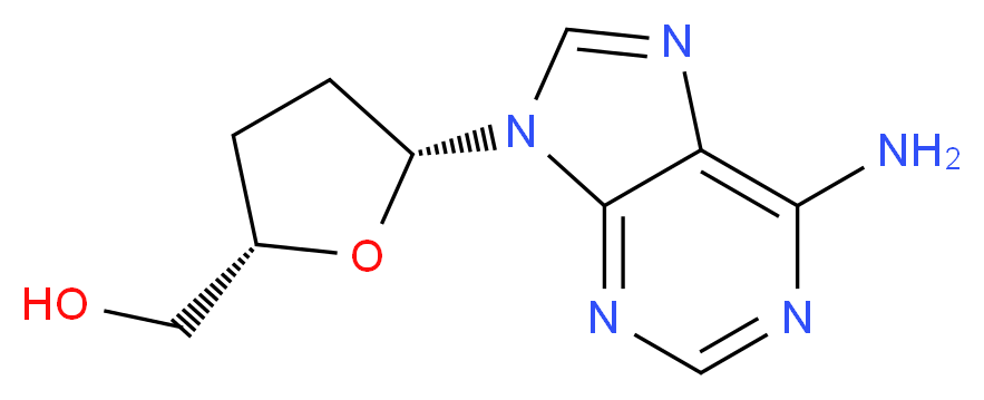 [(2S,5R)-5-(6-amino-9H-purin-9-yl)oxolan-2-yl]methanol_分子结构_CAS_4097-22-7