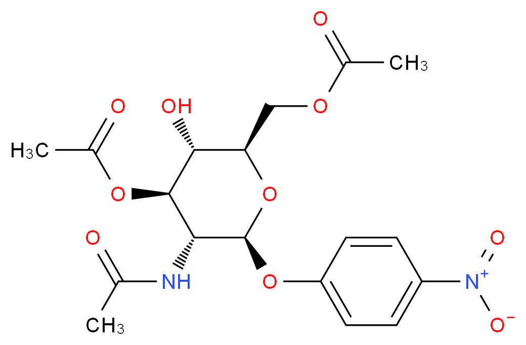 p-Nitrophenyl 2-Acetamido-2-deoxy-3,6-di-O-acetyl-β-D-glucopyranoside_分子结构_CAS_61891-87-0)