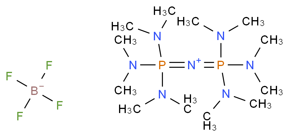 3,3,5,5-tetrakis(dimethylamino)-2,6-dimethyl-2,4,6-triaza-3λ<sup>5</sup>,5λ<sup>5</sup>-diphosphahepta-3,4-dien-4-ium; tetrafluoroboranuide_分子结构_CAS_137334-98-6