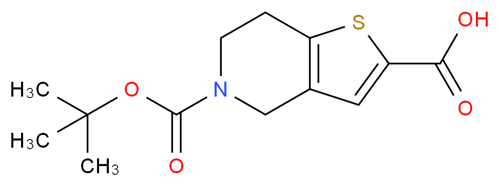 5-[(tert-butoxy)carbonyl]-4H,5H,6H,7H-thieno[3,2-c]pyridine-2-carboxylic acid_分子结构_CAS_165947-48-8