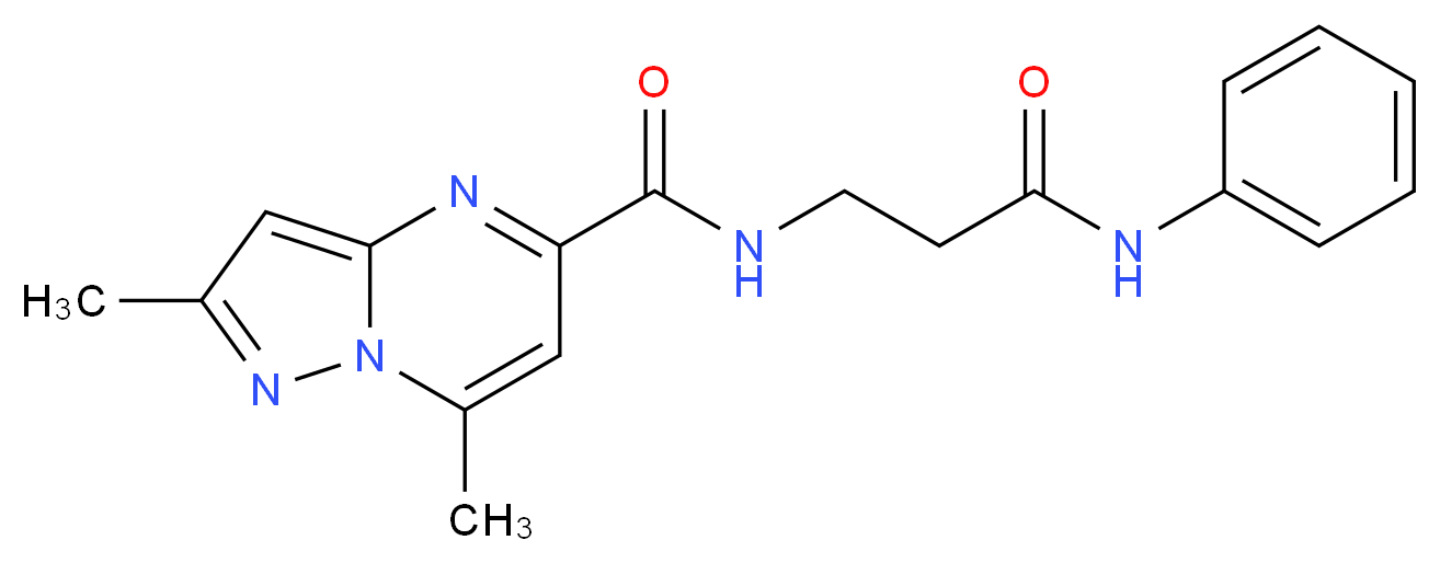 N-(3-anilino-3-oxopropyl)-2,7-dimethylpyrazolo[1,5-a]pyrimidine-5-carboxamide (non-preferred name)_分子结构_CAS_)
