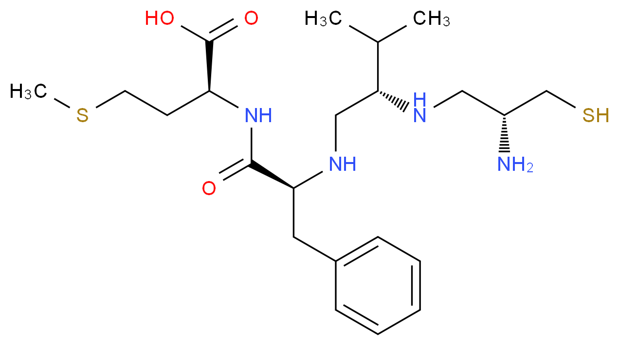 (2S)-2-[(2S)-2-{[(2S)-2-{[(2R)-2-amino-3-sulfanylpropyl]amino}-3-methylbutyl]amino}-3-phenylpropanamido]-4-(methylsulfanyl)butanoic acid_分子结构_CAS_149759-96-6