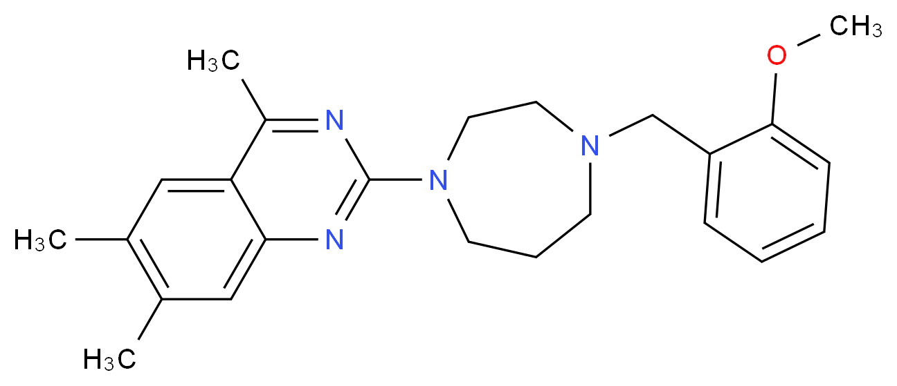 2-[4-(2-methoxybenzyl)-1,4-diazepan-1-yl]-4,6,7-trimethylquinazoline_分子结构_CAS_)