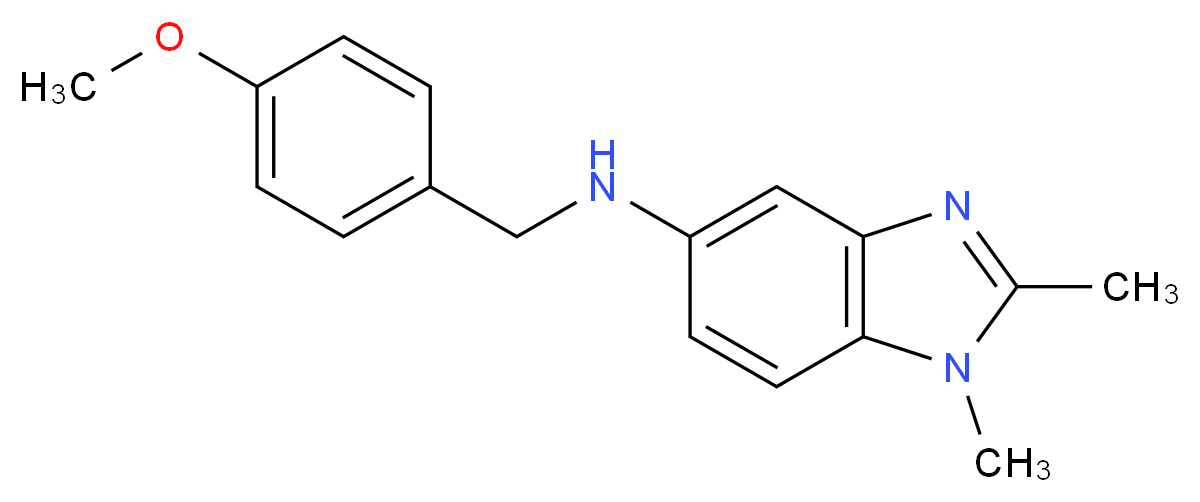 N-[(4-methoxyphenyl)methyl]-1,2-dimethyl-1H-1,3-benzodiazol-5-amine_分子结构_CAS_328559-09-7