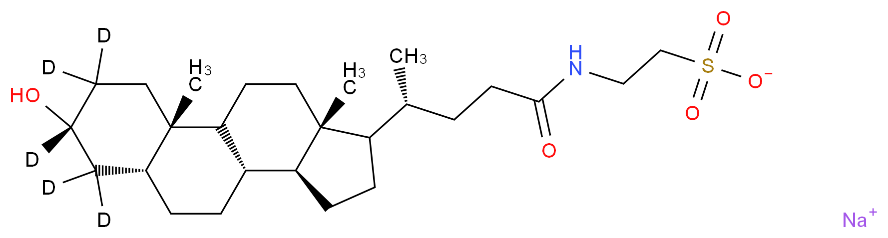 Taurolithocholic Acid-d5 Sodium Salt_分子结构_CAS_1265476-97-8)