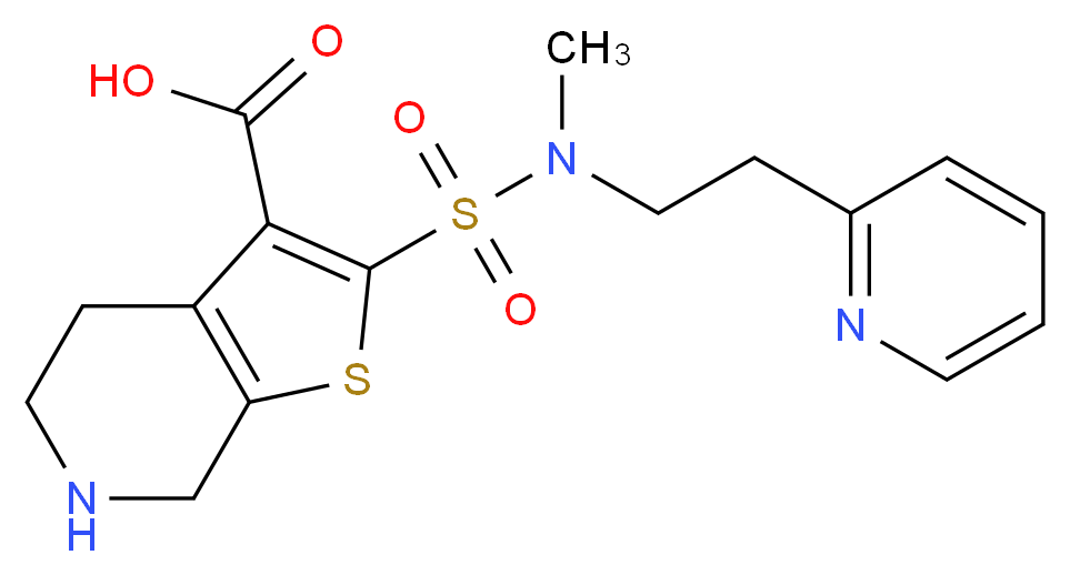 2-{[methyl(2-pyridin-2-ylethyl)amino]sulfonyl}-4,5,6,7-tetrahydrothieno[2,3-c]pyridine-3-carboxylic acid_分子结构_CAS_)
