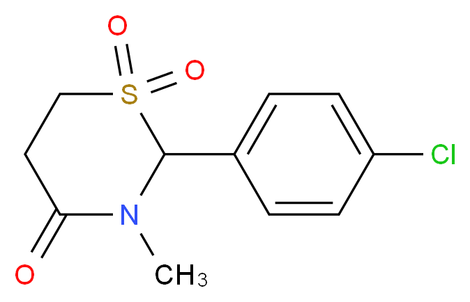 2-(4-chlorophenyl)-3-methyl-1$l^{6},3-thiazinane-1,1,4-trione_分子结构_CAS_80-77-3