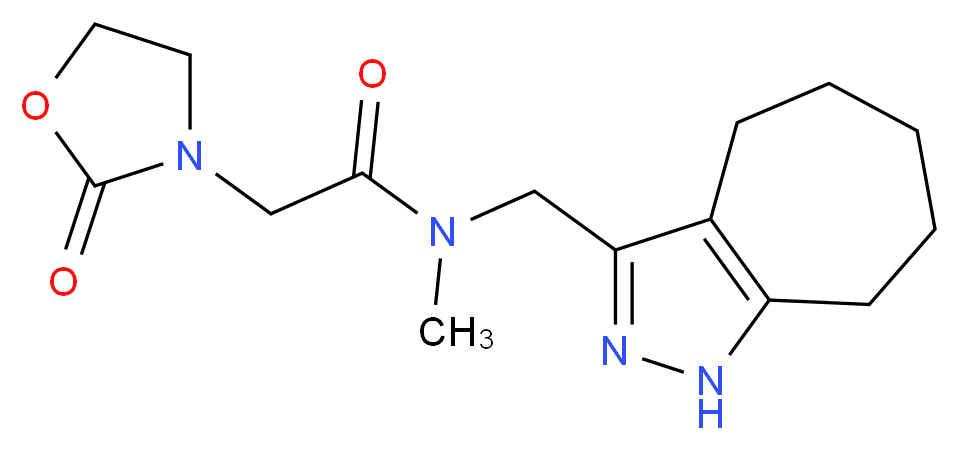 N-(1,4,5,6,7,8-hexahydrocyclohepta[c]pyrazol-3-ylmethyl)-N-methyl-2-(2-oxo-1,3-oxazolidin-3-yl)acetamide_分子结构_CAS_)