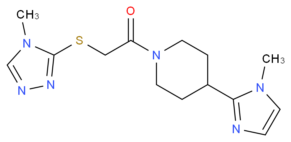 4-(1-methyl-1H-imidazol-2-yl)-1-{[(4-methyl-4H-1,2,4-triazol-3-yl)thio]acetyl}piperidine_分子结构_CAS_)
