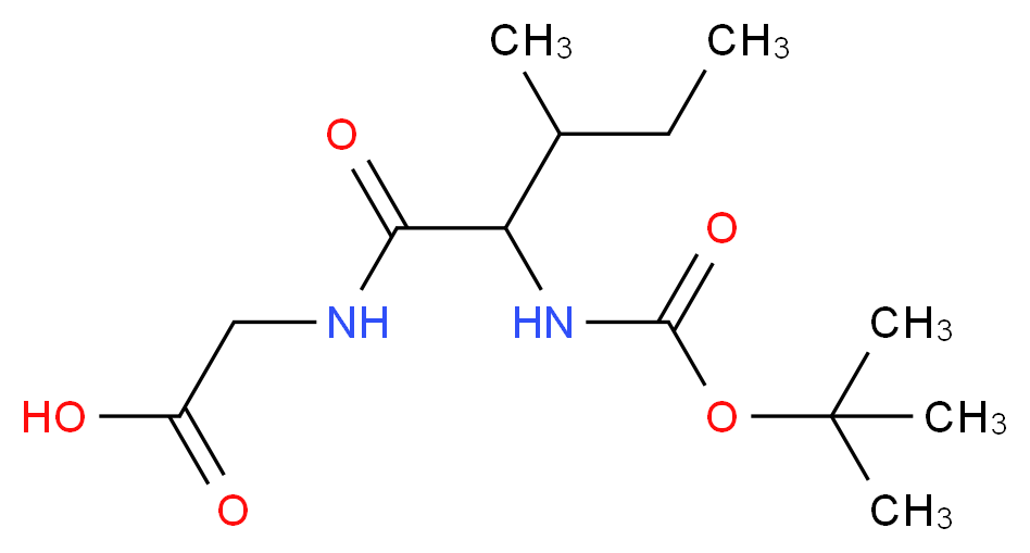 2-(2-{[(tert-butoxy)carbonyl]amino}-3-methylpentanamido)acetic acid_分子结构_CAS_16257-05-9