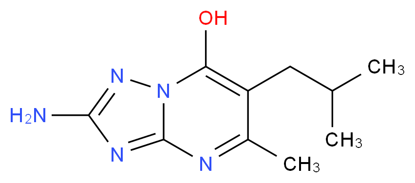 2-amino-5-methyl-6-(2-methylpropyl)-[1,2,4]triazolo[1,5-a]pyrimidin-7-ol_分子结构_CAS_915924-07-1