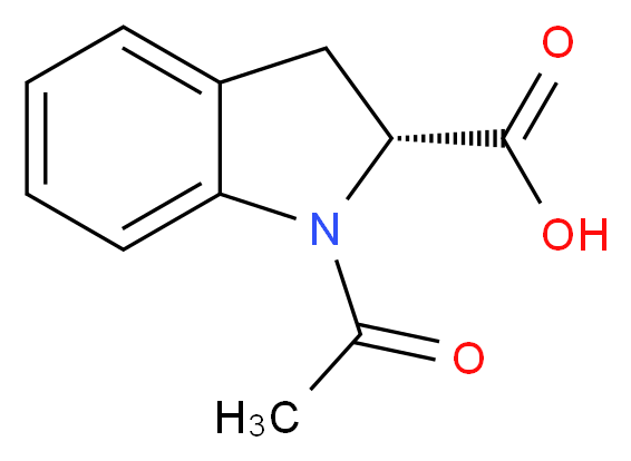 (2R)-1-acetyl-2,3-dihydro-1H-indole-2-carboxylic acid_分子结构_CAS_103476-80-8