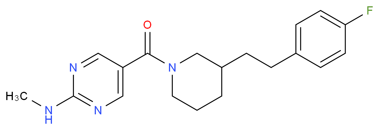5-({3-[2-(4-fluorophenyl)ethyl]-1-piperidinyl}carbonyl)-N-methyl-2-pyrimidinamine_分子结构_CAS_)