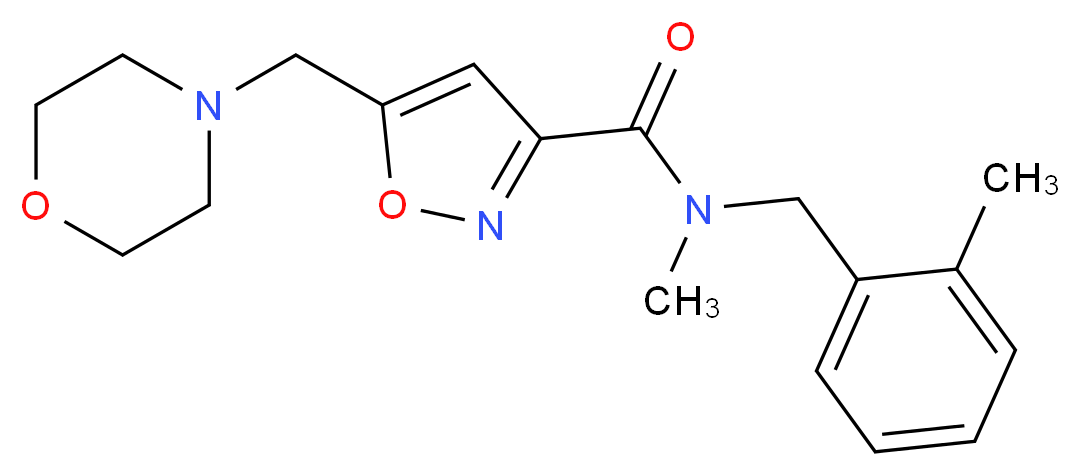 N-methyl-N-(2-methylbenzyl)-5-(morpholin-4-ylmethyl)isoxazole-3-carboxamide_分子结构_CAS_)