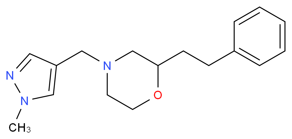 4-[(1-methyl-1H-pyrazol-4-yl)methyl]-2-(2-phenylethyl)morpholine_分子结构_CAS_)
