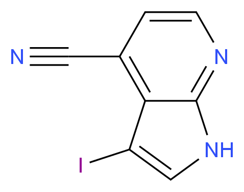 3-Iodo-1H-pyrrolo[2,3-b]pyridine-4-carbonitrile_分子结构_CAS_956485-59-9)