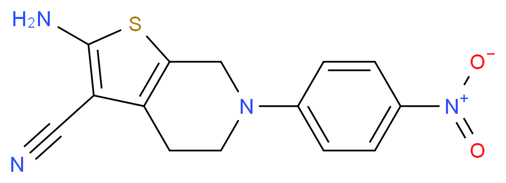 2-Amino-6-(4-nitrophenyl)-4,5,6,7-tetrahydrothieno[2,3-c]pyridine-3-carbonitrile_分子结构_CAS_)