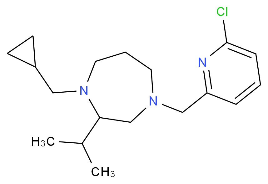 4-[(6-chloropyridin-2-yl)methyl]-1-(cyclopropylmethyl)-2-isopropyl-1,4-diazepane_分子结构_CAS_)