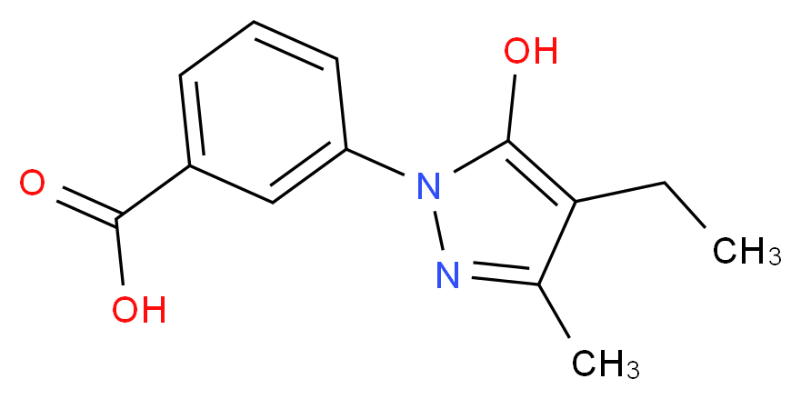 3-(4-ethyl-5-hydroxy-3-methyl-1H-pyrazol-1-yl)benzoic acid_分子结构_CAS_1005615-03-1)