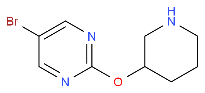 5-Bromo-2-(piperidin-3-yloxy)pyrimidine_分子结构_CAS_914347-73-2)