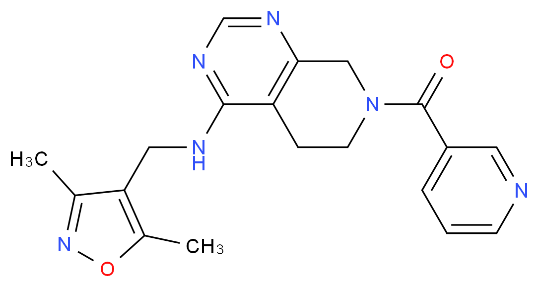 N-[(3,5-dimethylisoxazol-4-yl)methyl]-7-(pyridin-3-ylcarbonyl)-5,6,7,8-tetrahydropyrido[3,4-d]pyrimidin-4-amine_分子结构_CAS_)