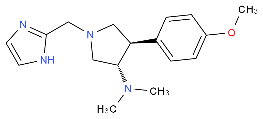 (3S*,4R*)-1-(1H-imidazol-2-ylmethyl)-4-(4-methoxyphenyl)-N,N-dimethyl-3-pyrrolidinamine_分子结构_CAS_)