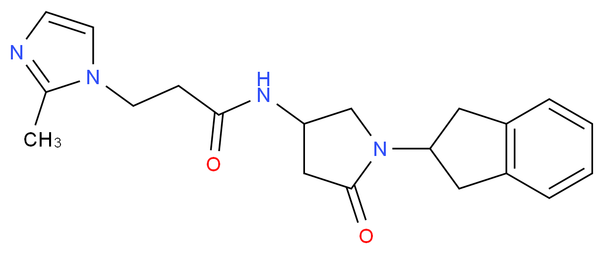 N-[1-(2,3-dihydro-1H-inden-2-yl)-5-oxo-3-pyrrolidinyl]-3-(2-methyl-1H-imidazol-1-yl)propanamide_分子结构_CAS_)
