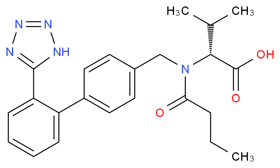 (2R)-3-methyl-2-[N-({4-[2-(1H-1,2,3,4-tetrazol-5-yl)phenyl]phenyl}methyl)butanamido]butanoic acid_分子结构_CAS_952652-79-8