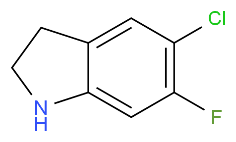 5-chloro-6-fluoro-2,3-dihydro-1H-indole_分子结构_CAS_935272-19-8