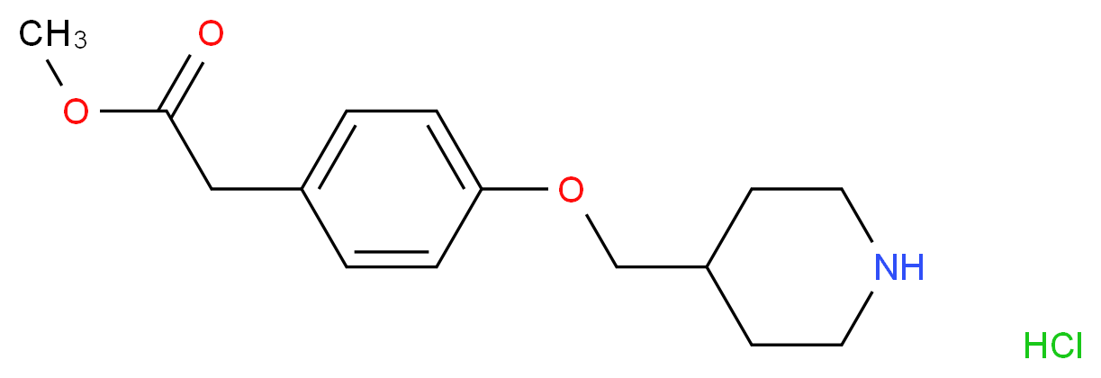 Methyl 2-[4-(4-piperidinylmethoxy)phenyl]acetate hydrochloride_分子结构_CAS_)