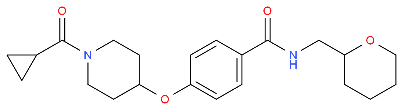 4-{[1-(cyclopropylcarbonyl)piperidin-4-yl]oxy}-N-(tetrahydro-2H-pyran-2-ylmethyl)benzamide_分子结构_CAS_)