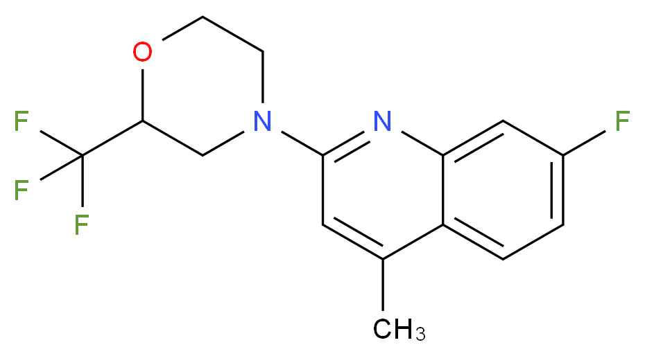 7-fluoro-4-methyl-2-[2-(trifluoromethyl)morpholin-4-yl]quinoline_分子结构_CAS_)