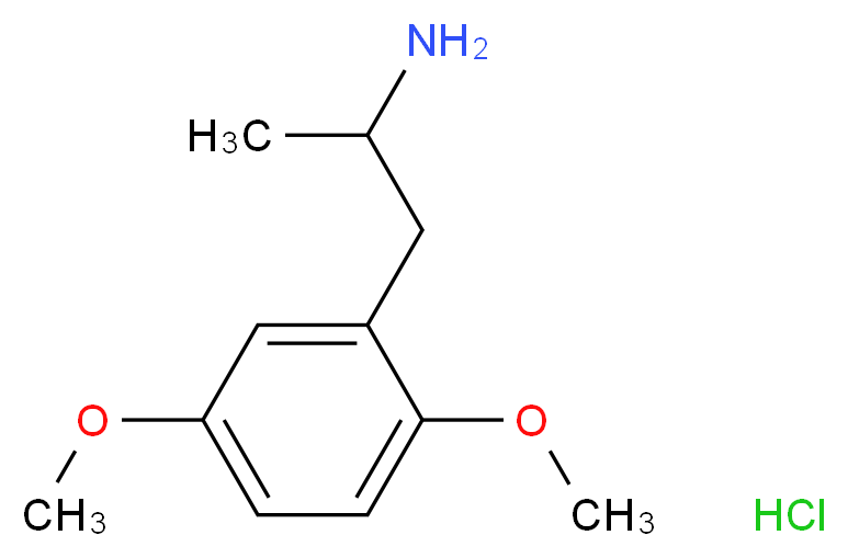 (±)-1-(2,5-二甲氧基苯基)-2-氨基丙烷 盐酸盐_分子结构_CAS_2801-68-5)