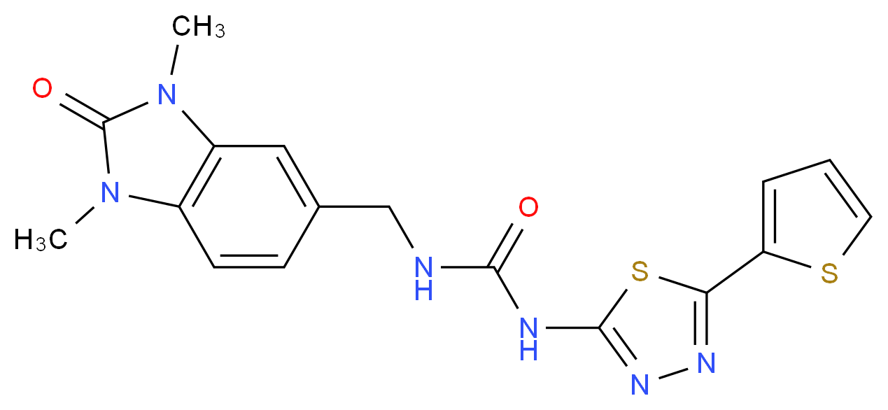 N-[(1,3-dimethyl-2-oxo-2,3-dihydro-1H-benzimidazol-5-yl)methyl]-N'-[5-(2-thienyl)-1,3,4-thiadiazol-2-yl]urea_分子结构_CAS_)