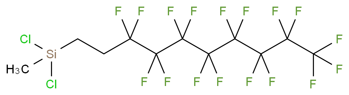 dichloro(3,3,4,4,5,5,6,6,7,7,8,8,9,9,10,10,10-heptadecafluorodecyl)methylsilane_分子结构_CAS_3102-79-2